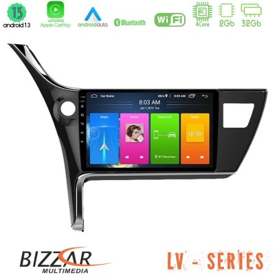 Bizzar LV Series Toyota Corolla 2017-2018 4Core Android 13 2+32GB Navigation Multimedia Tablet 10