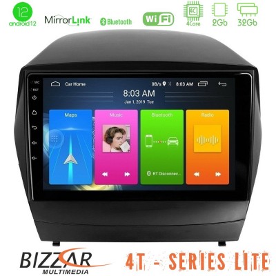 Bizzar 4T Series Hyundai IX35 Auto A/C 4Core Android12 2+32GB Navigation Multimedia Tablet 10