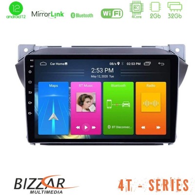 Bizzar 4T Series Suzuki Alto & Nissan Pixo 4Core Android12 2+32GB Navigation Multimedia Tablet 9