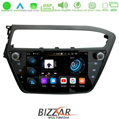 Bizzar Hyundai i20 2018-2020 Android 12 8core 4+64GB Navigation Multimedia (OEM STYLE)