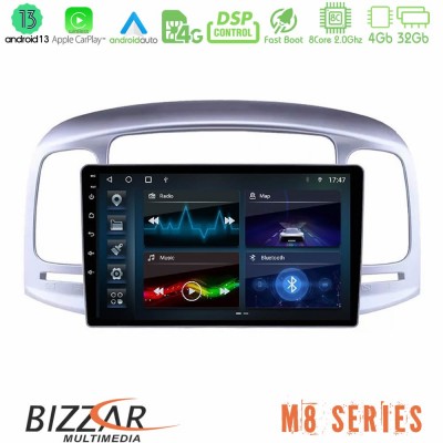 Bizzar M8 Series Hyundai Accent 2006-2011 8core Android13 4+32GB Navigation Multimedia Tablet 9