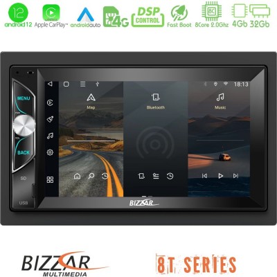 Bizzar OEM 2DIN Deck 8core Android12 4+32GB Navigation Multimedia Deckless 6.5