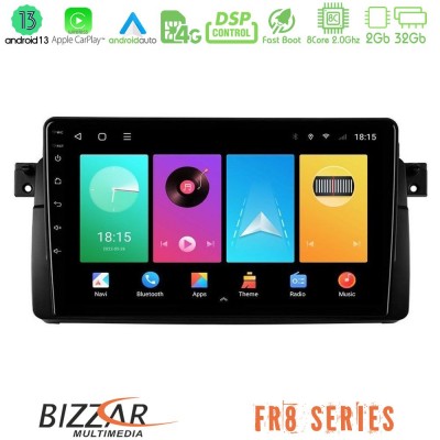 Bizzar FR8 Series BMW E46 8core Android13 2+32GB Navigation Multimedia 9