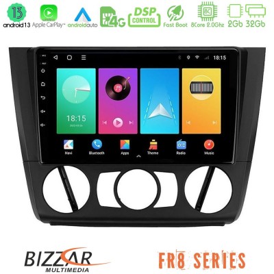 Bizzar FR8 Series BMW 1Series E81/E82/E87/E88 (MANUAL A/C) 8core Android13 2+32GB Navigation Multimedia Tablet 9