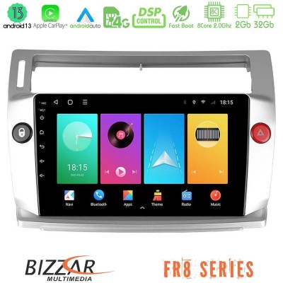 Bizzar FR8 Series Citroen C4 2004-2010 8core Android13 2+32GB Navigation Multimedia Tablet 9