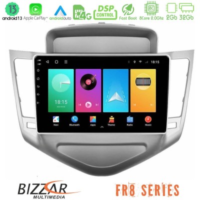 Bizzar FR8 Series Chevrolet Cruze 2009-2012 8core Android13 2+32GB Navigation Multimedia Tablet 9