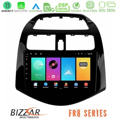 Bizzar FR8 Series Chevrolet Spark 2009-2015 8core Android13 2+32GB Navigation Multimedia Tablet 9