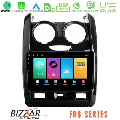 Bizzar FR8 Series FR8 Series Dacia Duster 2014-2018 8Core Android13 2+32GB Navigation Multimedia Tablet 9