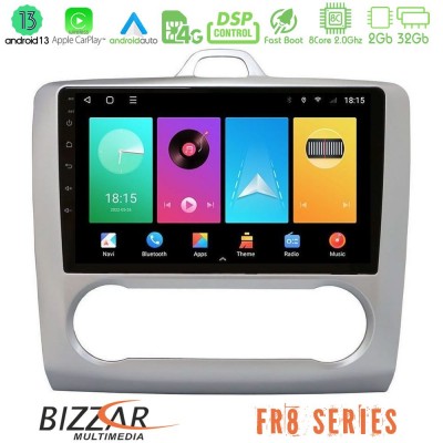 Bizzar FR8 Series Ford Focus Auto AC 8core Android13 2+32GB Navigation Multimedia 9