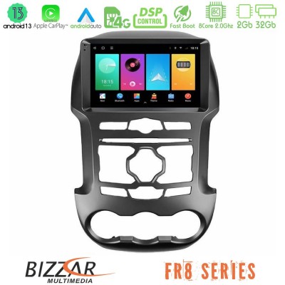 Bizzar FR8 Series FR8 Series Ford Ranger 2012-2016 8Core Android13 2+32GB Navigation Multimedia Tablet 9