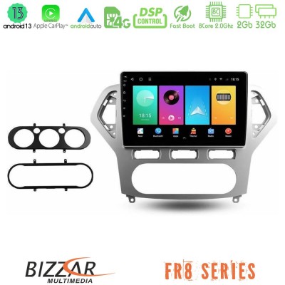 Bizzar FR8 Series Ford Mondeo 2007-2010 AUTO A/C 8core Android13 2+32GB Navigation Multimedia Tablet 9
