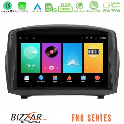 Bizzar FR8 Series Ford Fiesta 2008-2016 8core Android13 2+32GB Navigation Multimedia Tablet 9