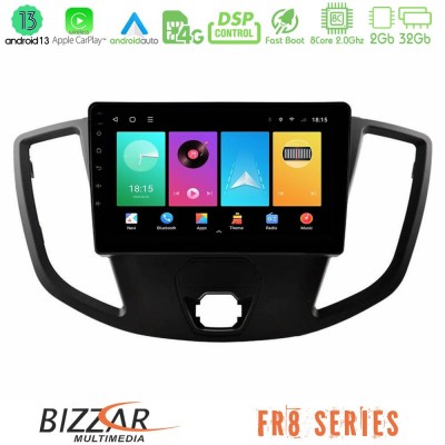Bizzar FR8 Series Ford Transit 2014-> 8core Android13 2+32GB Navigation Multimedia Tablet 9