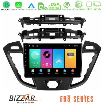Bizzar FR8 Series Ford Transit Custom/Tourneo Custom 8core Android13 2+32GB Navigation Multimedia Tablet 9
