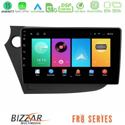 Bizzar FR8 Series Honda Insight 2009-2015 8core Android13 2+32GB Navigation Multimedia Tablet 9