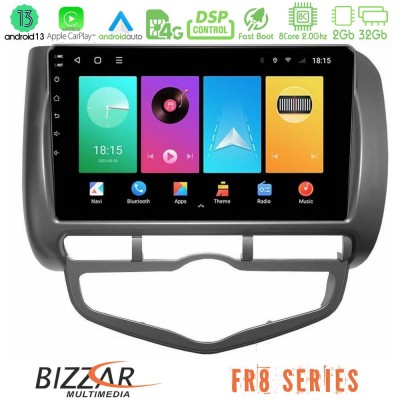 Bizzar FR8 Series Honda Jazz 2002-2008 (Auto A/C) 8core Android13 2+32GB Navigation Multimedia Tablet 9
