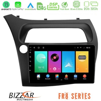 Bizzar FR8 Series Honda Civic 8core Android13 2+32GB Navigation Multimedia Tablet 9