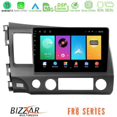 Bizzar FR8 Series Honda Civic 2006-2011 8core Android13 2+32GB Navigation Multimedia Tablet 9