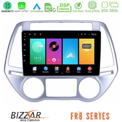 Bizzar FR8 Series Hyundai i20 2012-2014 8core Android13 2+32GB Navigation Multimedia Tablet 9