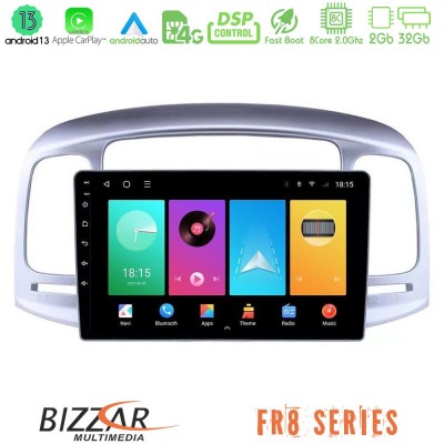 Bizzar FR8 Series Hyundai Accent 2006-2011 8core Android13 2+32GB Navigation Multimedia Tablet 9