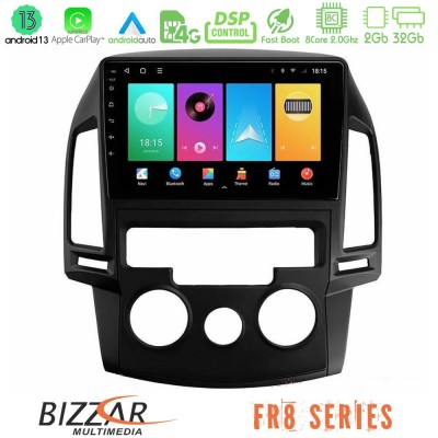 Bizzar FR8 Series Hyundai i30 2007-2012 Manual A/C 8core Android13 2+32GB Navigation Multimedia Tablet 9