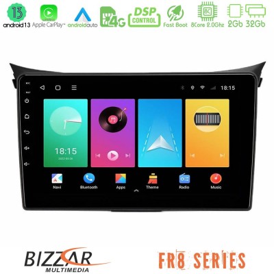 Bizzar FR8 Series Hyundai i30 2012-2017 8Core Android13 2+32GB Navigation Multimedia Tablet 9