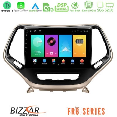 Bizzar FR8 Series Jeep Cherokee 2014-2019 8core Android 11 2+32GB Navigation Multimedia Tablet 9