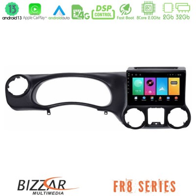 Bizzar FR8 Series FR8 Series Jeep Wrangler 2011-2014 8Core Android13 2+32GB Navigation Multimedia Tablet 9
