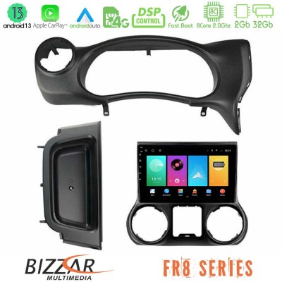 Bizzar FR8 Series Jeep Wrangler 2014-2017 8Core Android13 2+32GB Navigation Multimedia Tablet 9