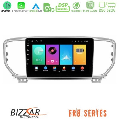 Bizzar FR8 Series FR8 Series Kia Sportage 2018-2021 8Core Android13 2+32GB Navigation Multimedia Tablet 9