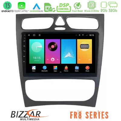Bizzar FR8 Series Mercedes C Class (W203) 8core Android13 2+32GB Navigation Multimedia Tablet 9