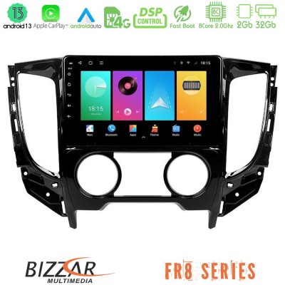 Bizzar FR8 Series Mitsubishi L200 2016-> & Fiat Fullback (Manual A/C) 8core Android 11 2+32GB Navigation Multimedia Tablet 9