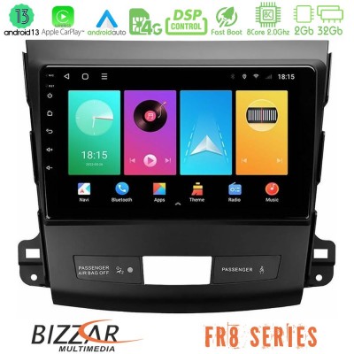 Bizzar FR8 Series Mitsubishi Outlander/Citroen C-Crosser/Peugeot 4007 8core Android13 2+32GB Navigation Multimedia Tablet 9