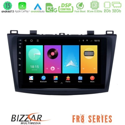 Bizzar FR8 Series Mazda 3 2009-2014 8core Android13 2+32GB Navigation Multimedia Tablet 9