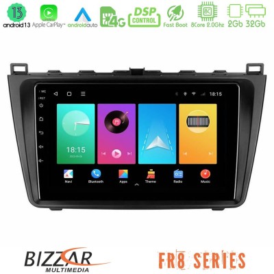 Bizzar FR8 Series Mazda 6 2008-2012 8core Android13 2+32GB Navigation Multimedia Tablet 9
