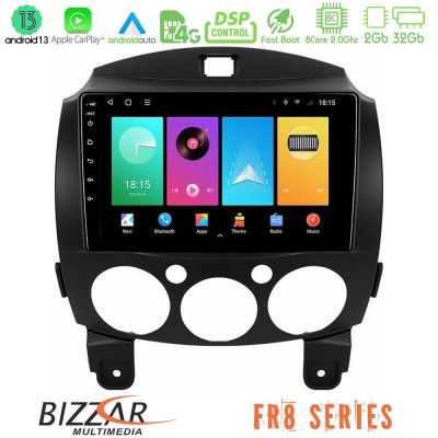 Bizzar FR8 Series Mazda 2 2008-2014 8core Android 11 2+32GB Navigation Multimedia Tablet 9