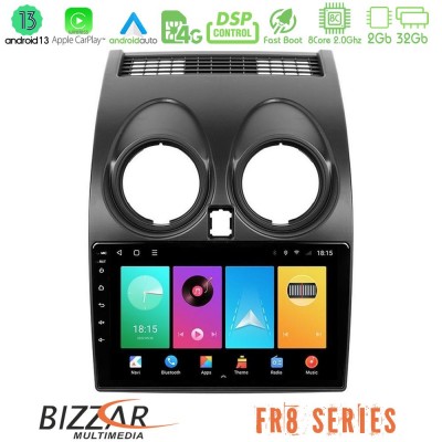 Bizzar FR8 Series Nissan Qashqai J10 8core Android13 2+32GB Navigation Multimedia Tablet 9