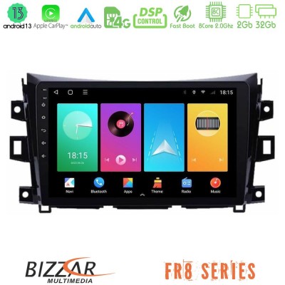 Bizzar FR8 Series Nissan Navara NP300 8core Android13 2+32GB Navigation Multimedia Tablet 9
