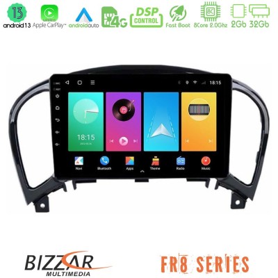 Bizzar FR8 Series Nissan Juke 8core Android13 2+32GB Navigation Multimedia Tablet 9