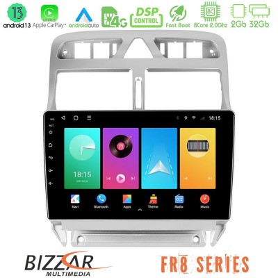 Bizzar FR8 Series Peugeot 307 2002-2008 8core Android13 2+32GB Navigation Multimedia Tablet 9