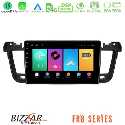 Bizzar FR8 Series Peugeot 508 2010-2018 8core Android13 2+32GB Navigation Multimedia Tablet 9