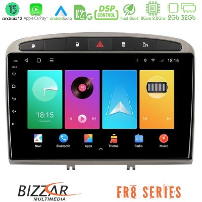 Bizzar FR8 Series Peugeot 308/RCZ 8core Android13 2+32GB Navigation Multimedia Tablet 9