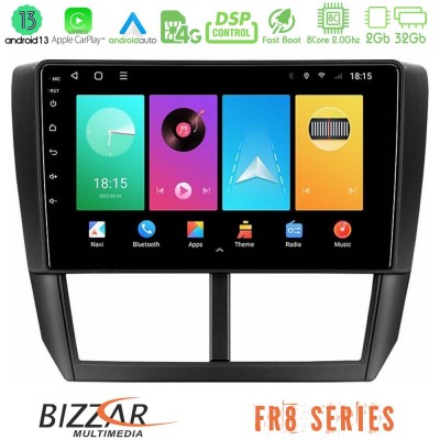 Bizzar FR8 Series Subaru Forester 8core Android13 2+32GB Navigation Multimedia Tablet 9