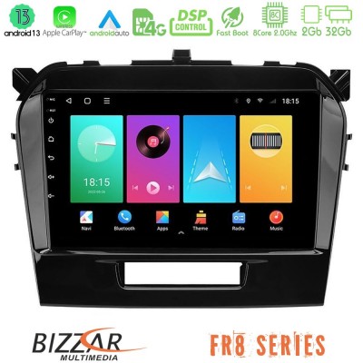 Bizzar FR8 Series Suzuki Vitara 2015-2021 8core Android13 2+32GB Navigation Multimedia Tablet 9