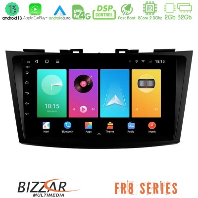 Bizzar FR8 Series Suzuki Swift 2011-2016 8core Android13 2+32GB Navigation Multimedia Tablet 9