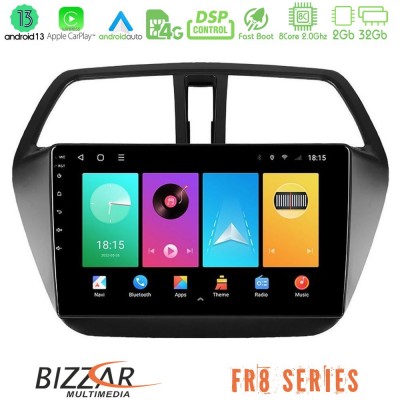 Bizzar FR8 Series Suzuki SX4 S-Cross 8core Android13 2+32GB Navigation Multimedia Tablet 9