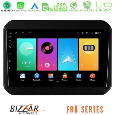 Bizzar FR8 Series Suzuki Ignis 8core Android13 2+32GB Navigation Multimedia Tablet 9