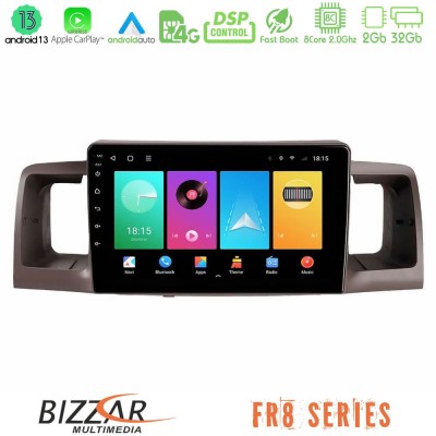 Bizzar FR8 Series Toyota Corolla 2002-2006 8Core Android13 2+32GB Navigation Multimedia Tablet 9