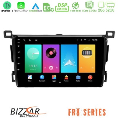 Bizzar FR8 Series Toyota RAV4 2013-2018 8core Android13 2+32GB Navigation Multimedia Tablet 9