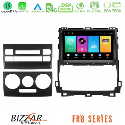 Bizzar FR8 Series Toyota Land Cruiser J120 2002-2009 8Core Android13 2+32GB Navigation Multimedia Tablet 9